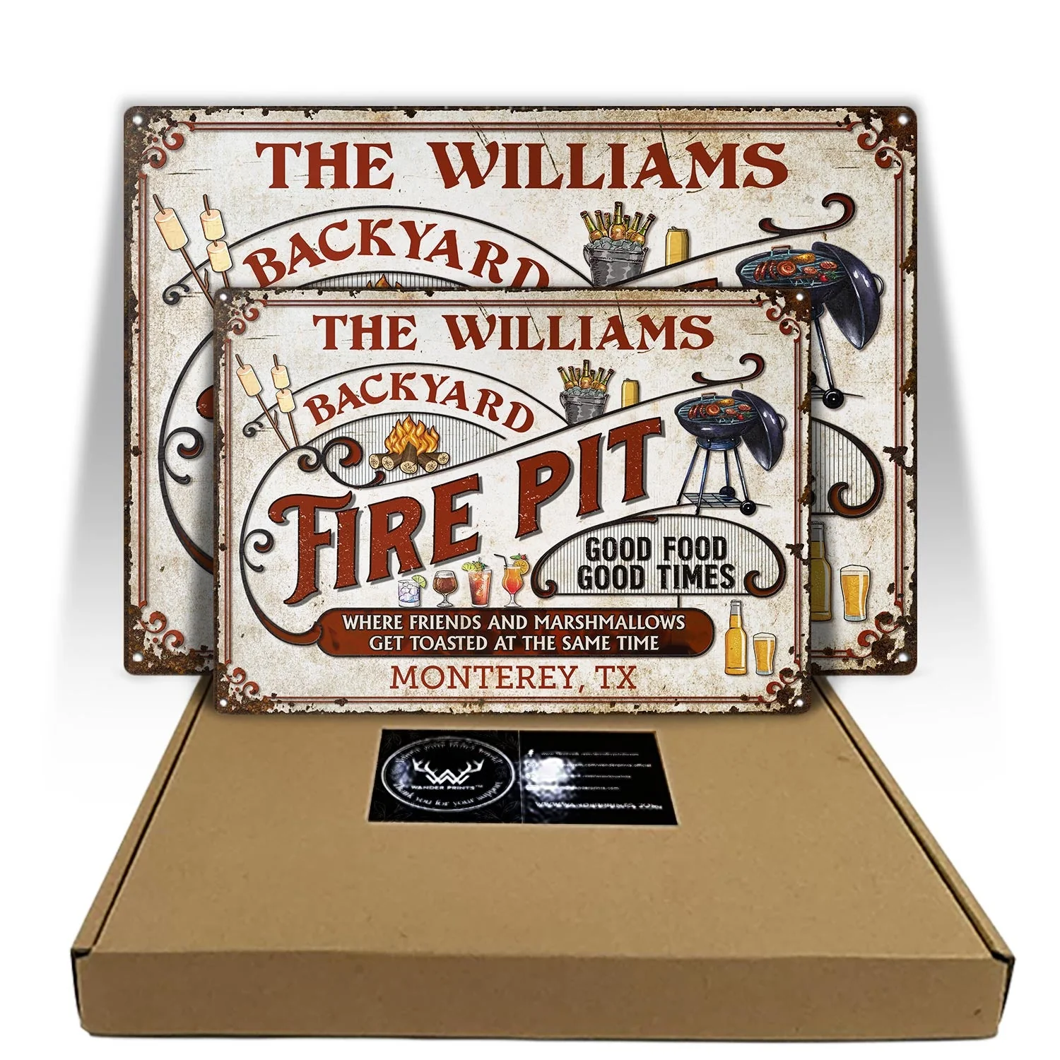 Personalized Fire Pit Get Toasted Custom Classic Metal Signs - Image 5