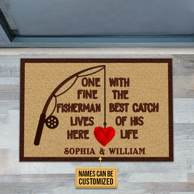 Personalized Fishing One Great Fisherman Custom Doormat - Image 3