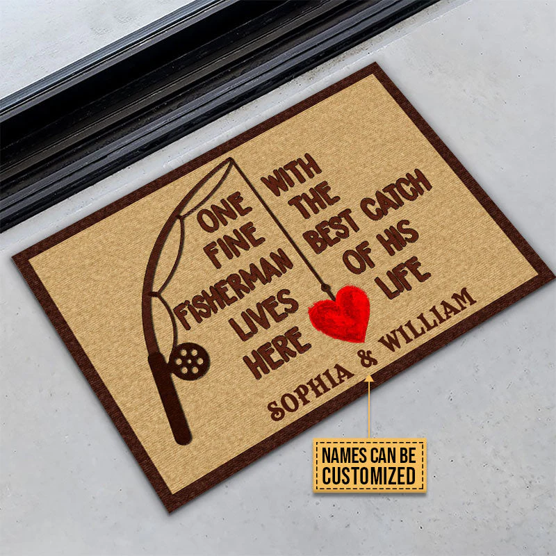 Personalized Fishing One Great Fisherman Custom Doormat - Image 4