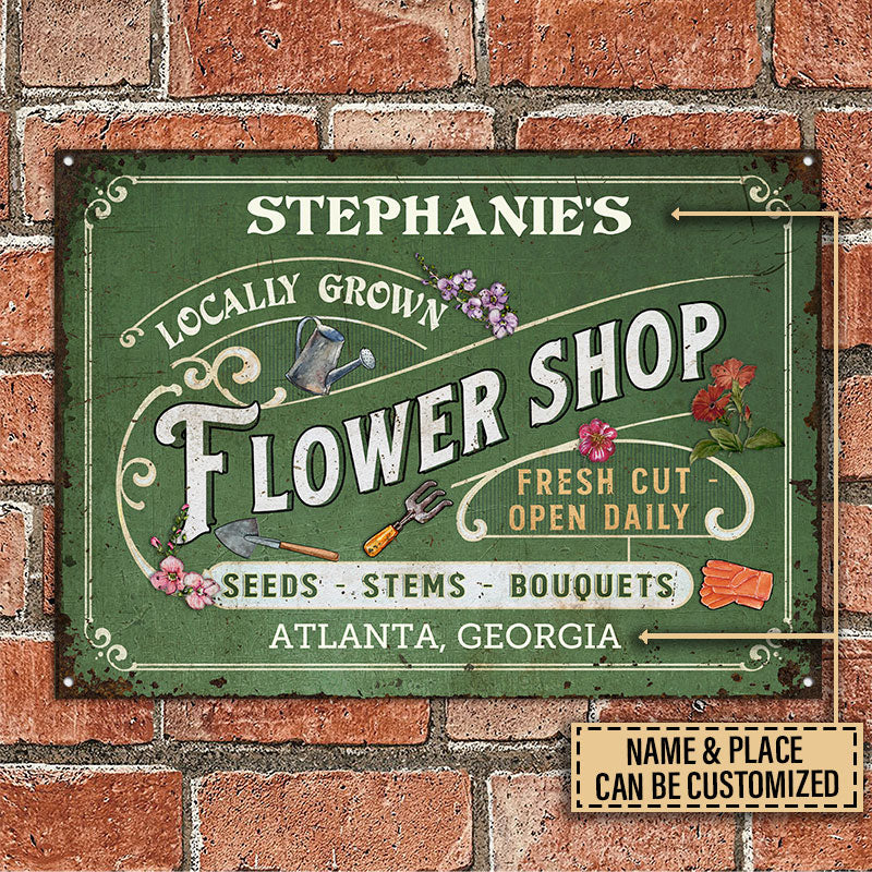 Personalized Floristry Flower Shop Customized Classic Metal Signs - Image 2