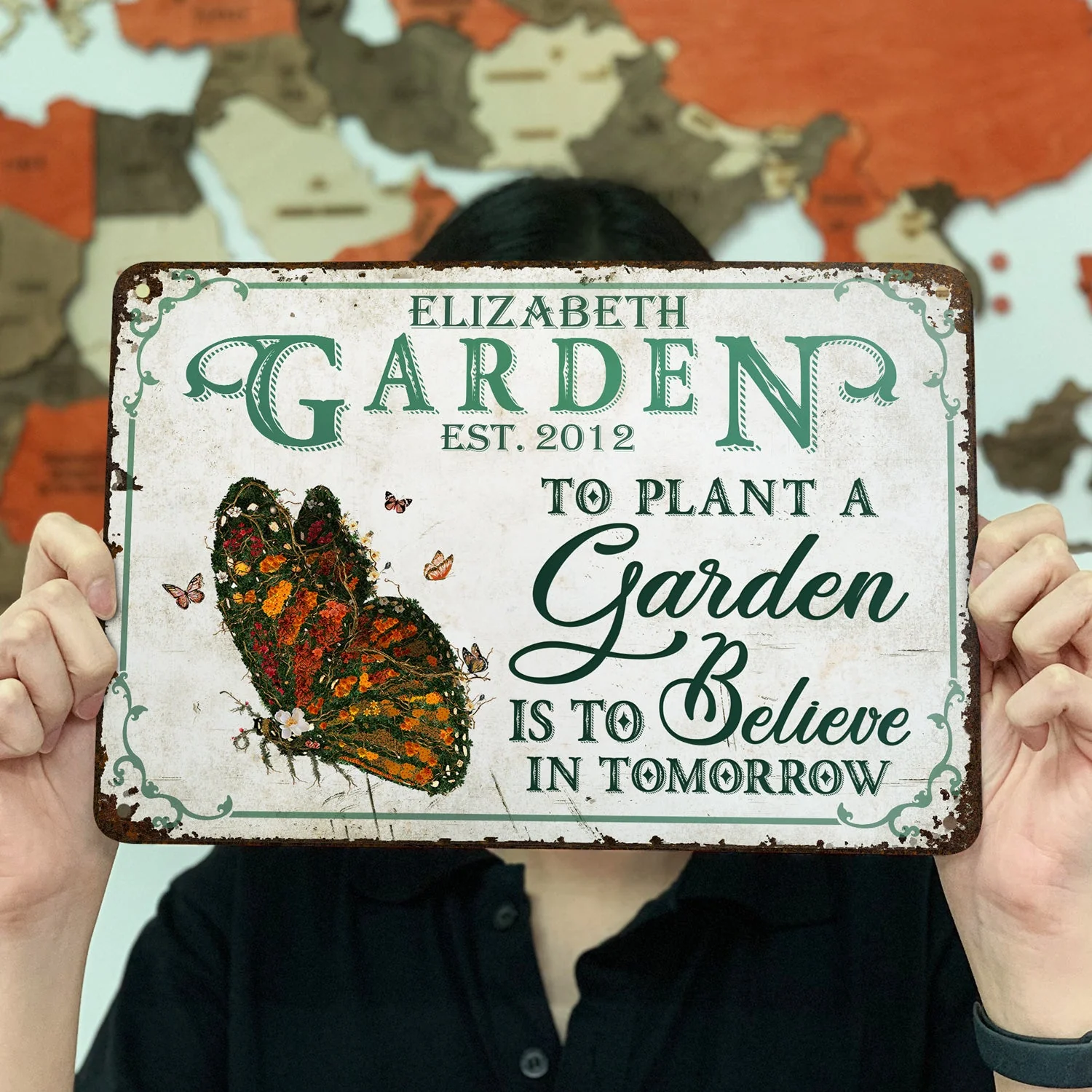 And Find My Soul Garden Floral Art - Birthday, Housewarming Gift For Her, Him, Gardener, Outdoor Decor - Personalized Custom Classic Metal Signs - Image 3