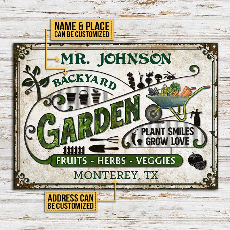 Personalized Garden Vegetable Plant Smiles Custom Classic Metal Signs - Image 3