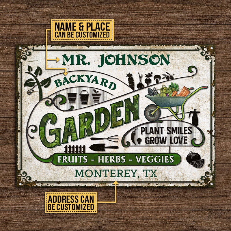 Personalized Garden Vegetable Plant Smiles Custom Classic Metal Signs - Image 4