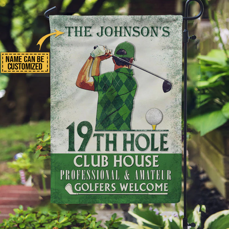 Personalized Golf 19th Hole Club House Welcome Customized Flag - Image 2