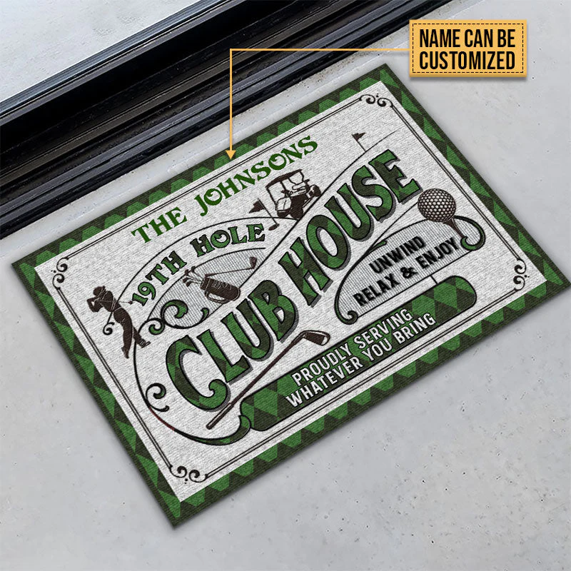 Personalized Golf 19th Hole Proudly Serving Custom Doormat - Image 4