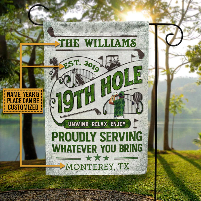 Personalized Golf Golfer 19th Hole Proudly Customized Flag - Image 3