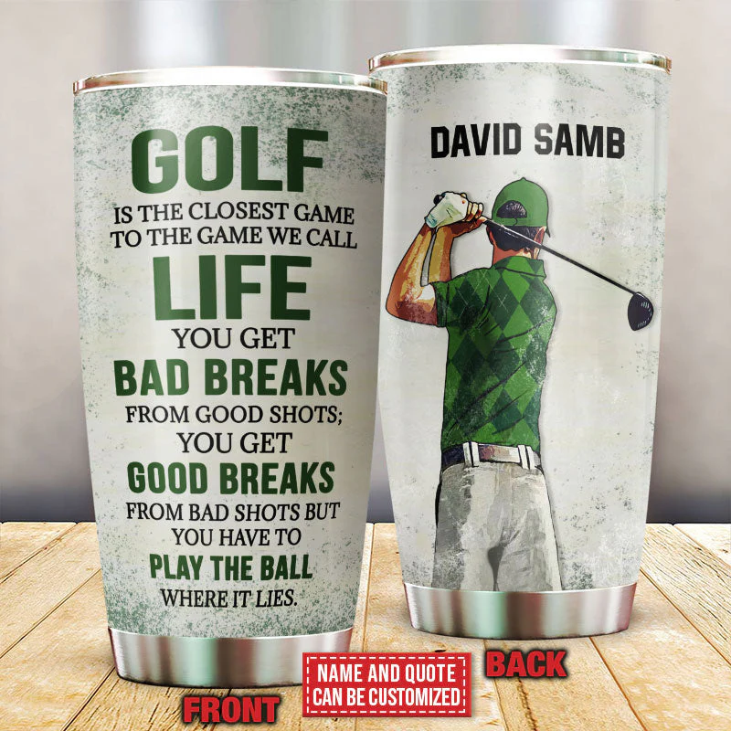 Personalized Golf Golfer Custom Quotes Customized Tumbler - Image 2