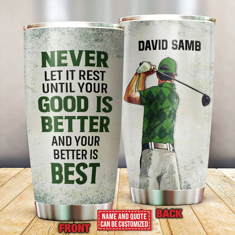 Personalized Golf Golfer Custom Quotes Customized Tumbler - Image 5
