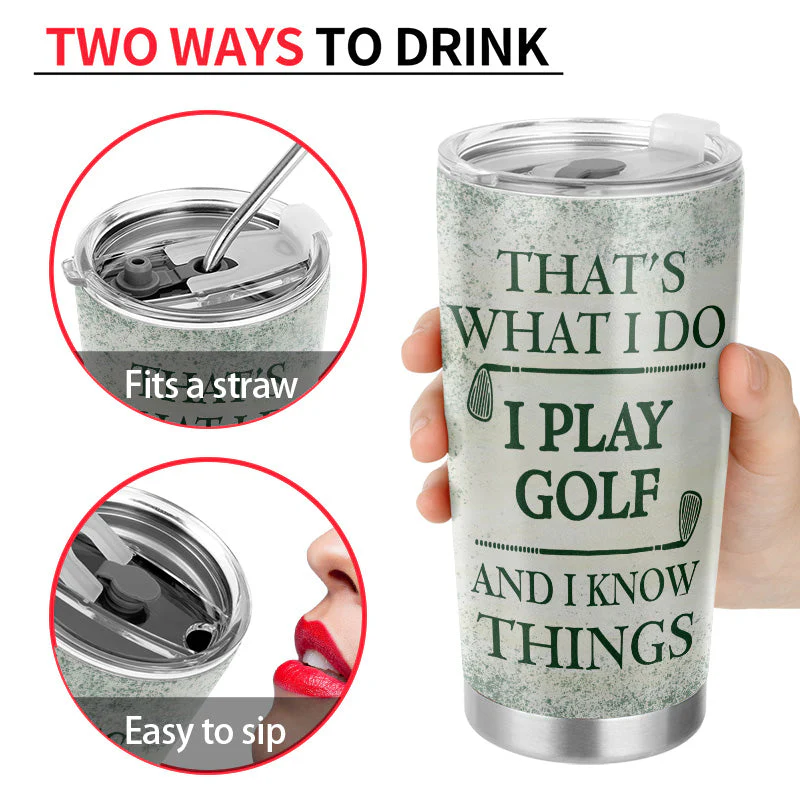 Personalized Golf I Play Golf Customized Tumbler - Image 3