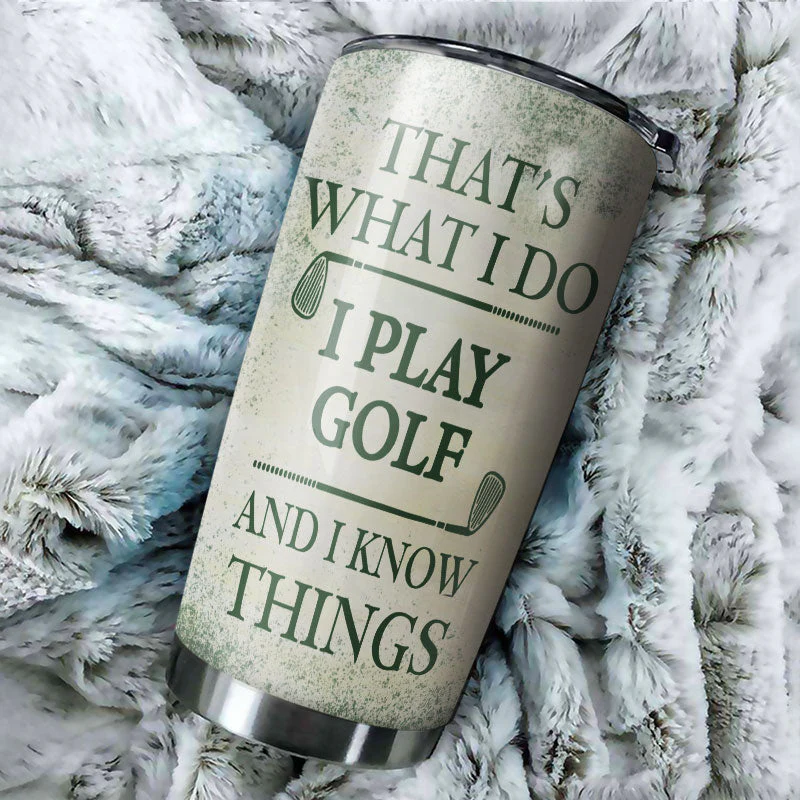 Personalized Golf I Play Golf Customized Tumbler - Image 4