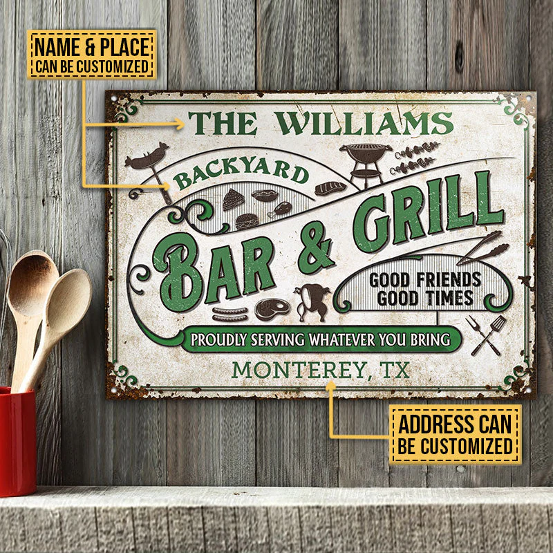 Personalized Grilling Proudly Serving Color Customized Classic Metal Signs - Image 3