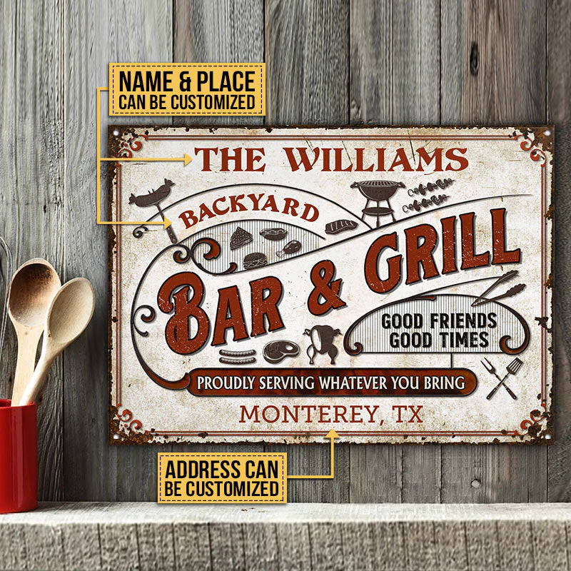 Personalized Grilling Proudly Serving Color Customized Classic Metal Signs - Image 4