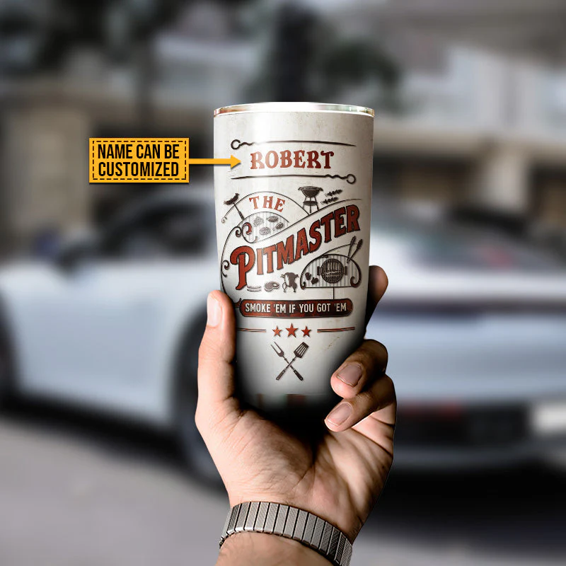 Personalized Grilling The Pitmaster Smoke 'Em Custom Tumbler - Image 3