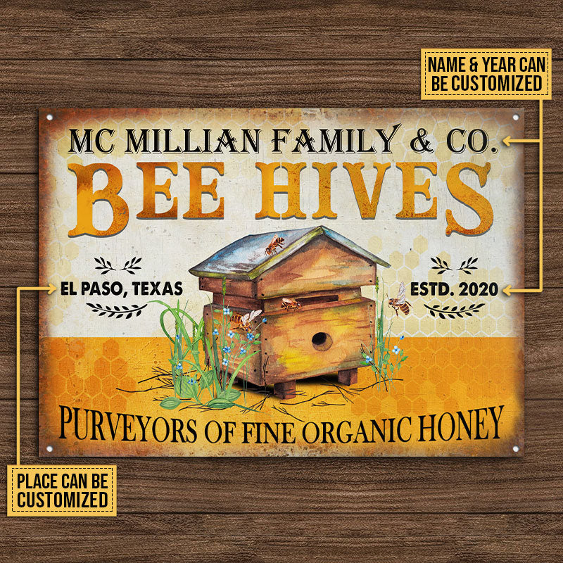 Personalized Honey Bee Bee Hives Customized Classic Metal Signs - Image 4