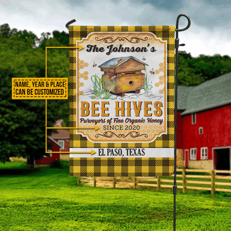 Personalized Honey Bee Bee Hives Flannel Custom Flag - Image 4