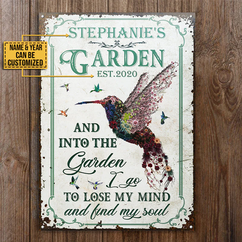 Personalized Hummingbird Garden And Into Customized Classic Metal Signs - Image 4