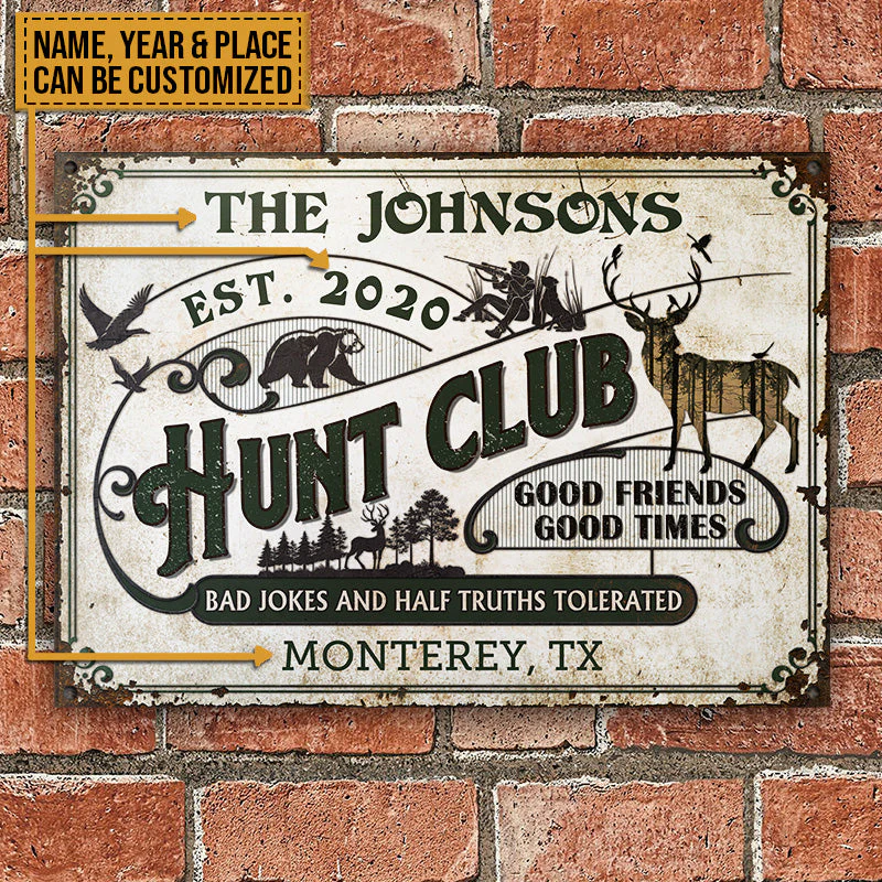 Personalized Hunting Half Truths Tolerated Custom Classic Metal Signs - Image 2