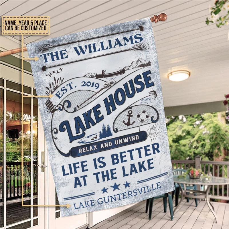 Personalized Lake House Life Is Better Custom Flag - Image 3