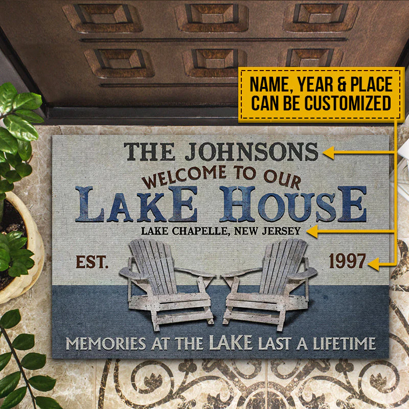 Personalized Lake Memories At The Lake Custom Doormat - Image 2