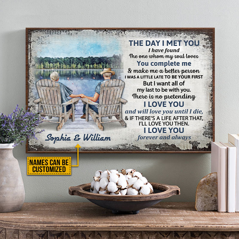 Personalized Lake Old Couple The Day I Met Custom Poster - Image 3