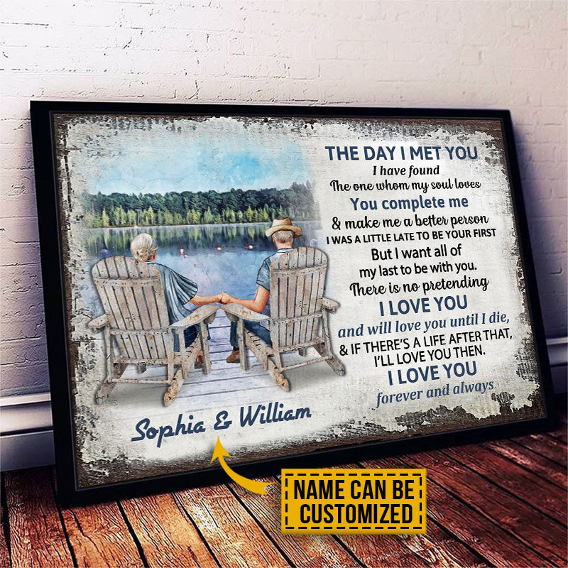 Personalized Lake Old Couple The Day I Met Custom Poster - Image 4