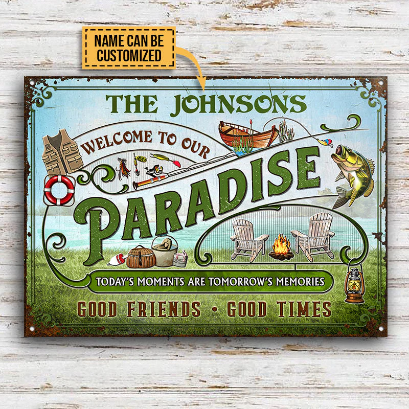 Personalized Lake Paradise Tomorrow's Memories Custom Classic Metal Signs - Image 3