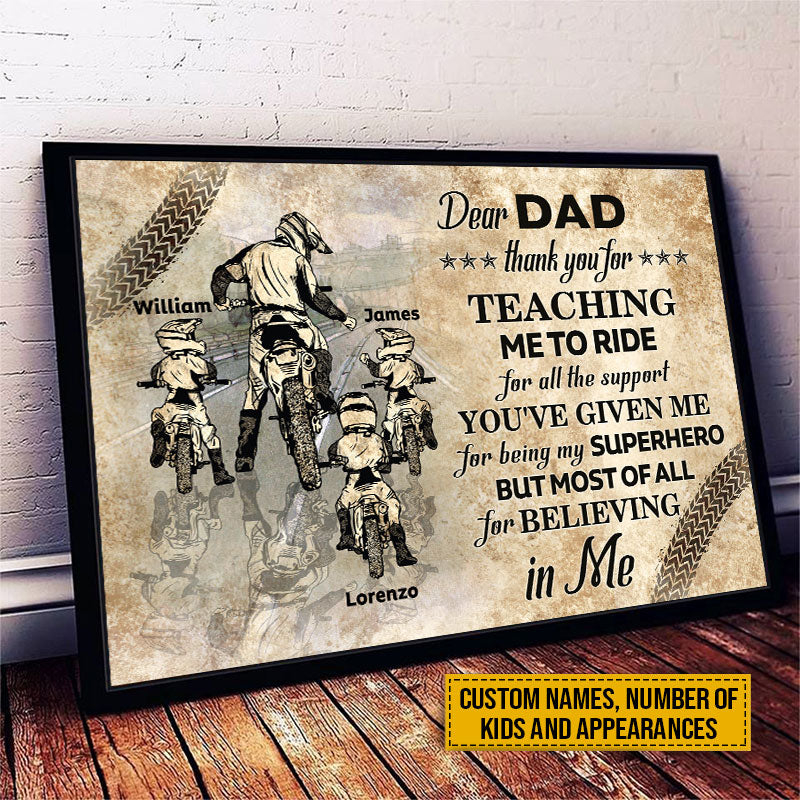 Personalized Motorcycle Riding Dad Thank You Custom Poster - Image 4