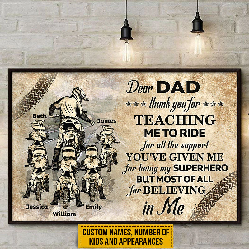 Personalized Motorcycle Riding Dad Thank You Custom Poster - Image 6