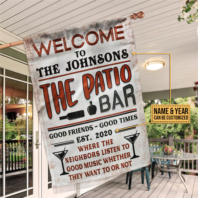 Personalized Patio Backyard Listen To Good Music Custom Flag - Image 4