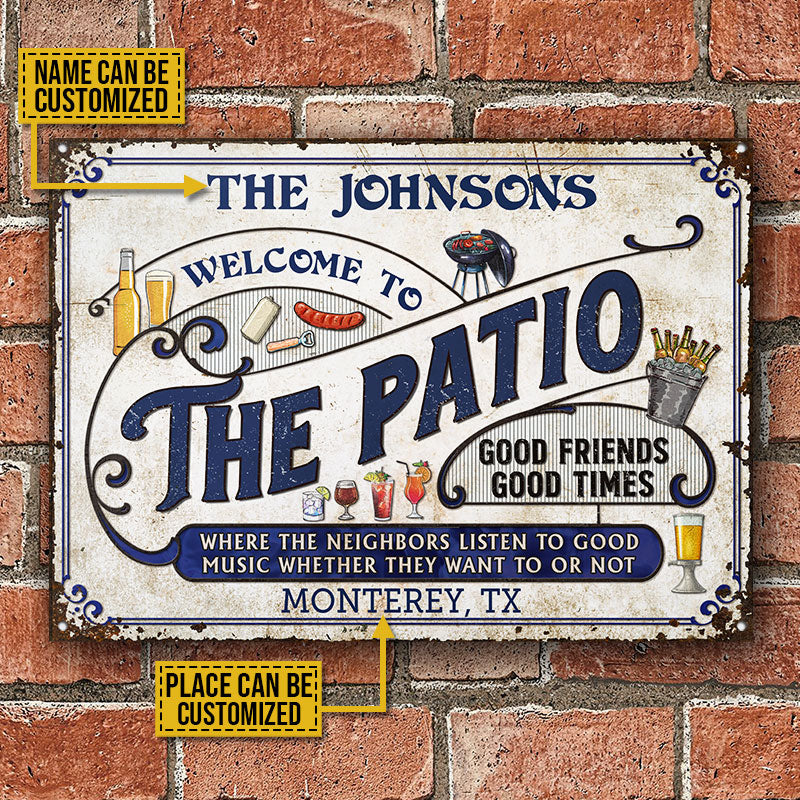 Personalized Patio Grilling Blue Listen To The Good Music Custom Classic Metal Signs - Image 2