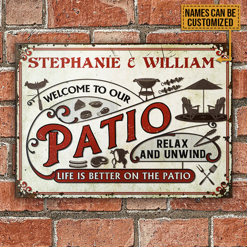 Personalized Patio Grilling Life Is Better Custom Classic Metal Signs - Image 2