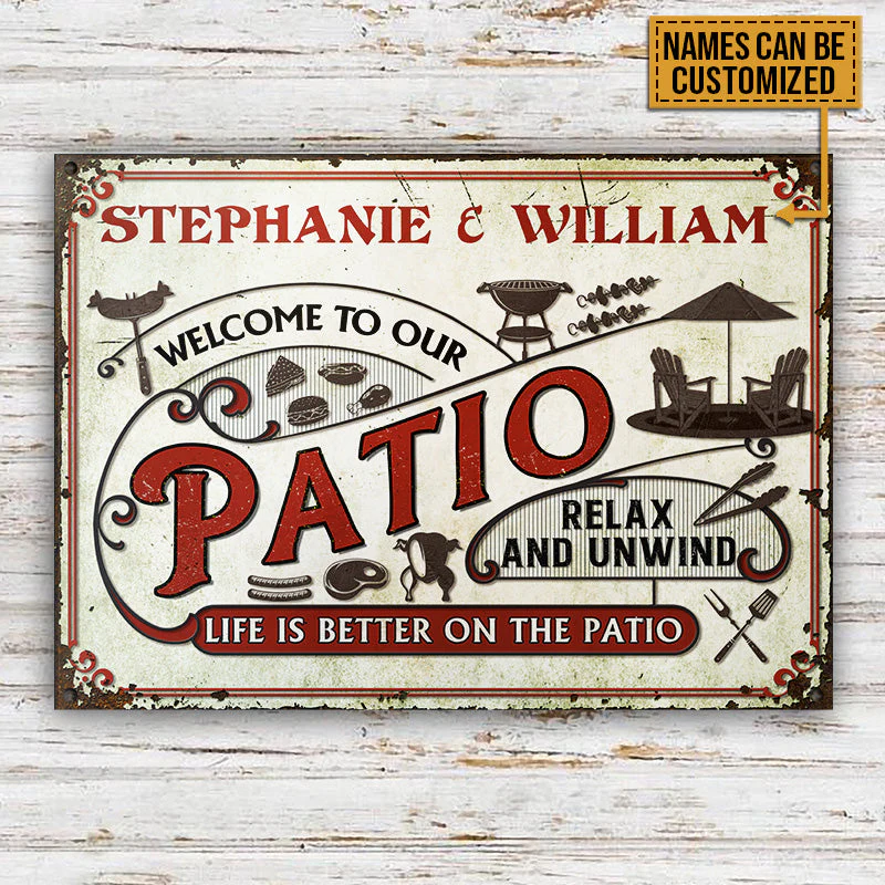 Personalized Patio Grilling Life Is Better Custom Classic Metal Signs - Image 3