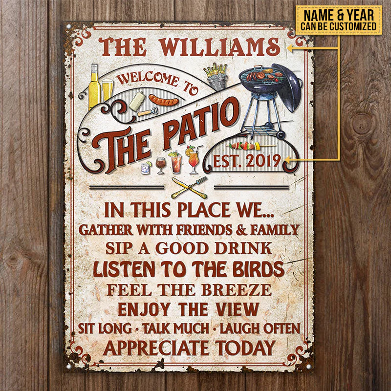 Personalized Patio Grilling Red Gather With Friends Custom Classic Metal Signs - Image 4