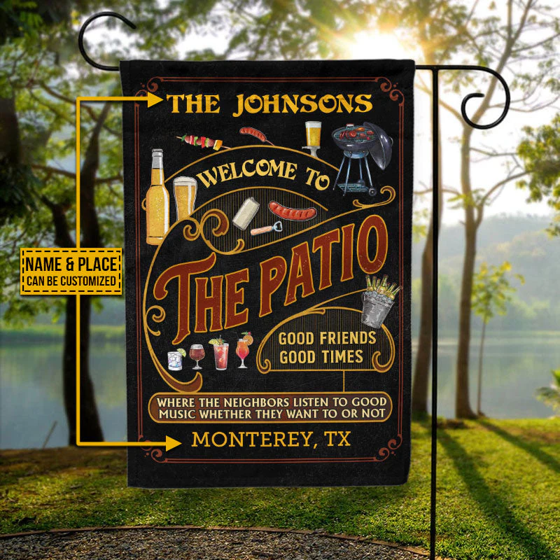 Personalized Patio Grilling Red Listen To The Good Music Black Custom Flag - Image 2