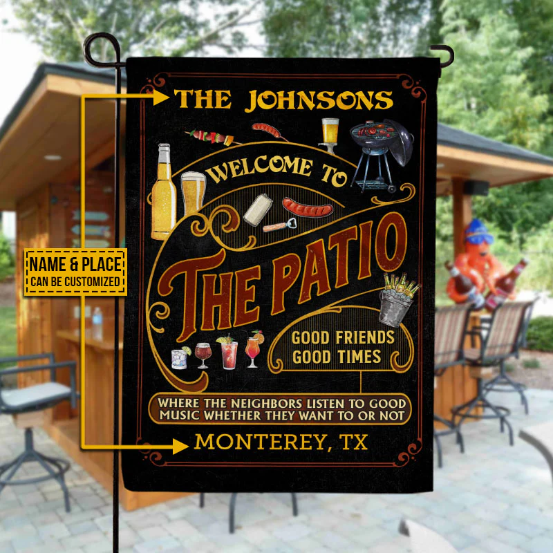 Personalized Patio Grilling Red Listen To The Good Music Black Custom Flag - Image 4