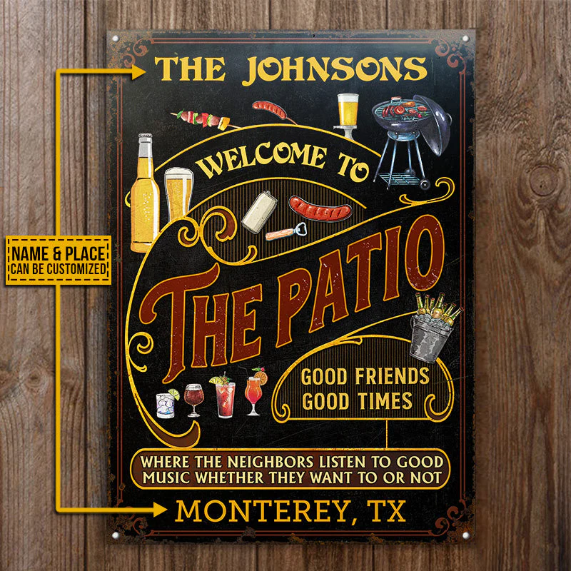 Personalized Patio Grilling Red Listen To The Good Music Black Vertical Custom Classic Metal Signs - Image 4