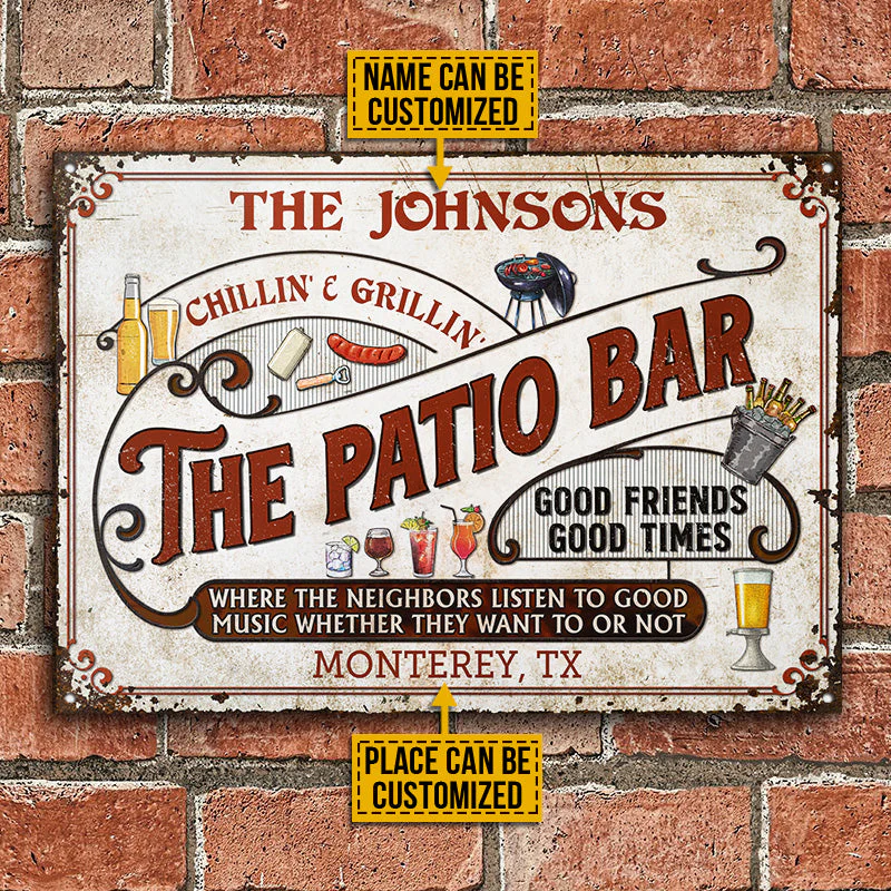 Personalized Patio Grilling Red Listen To The Good Music Chillin Custom Classic Metal Signs - Image 2