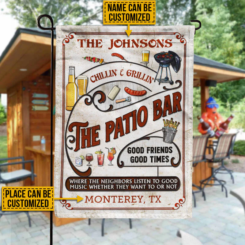 Personalized Patio Grilling Red Listen To The Good Music Chillin Custom Flag - Image 4