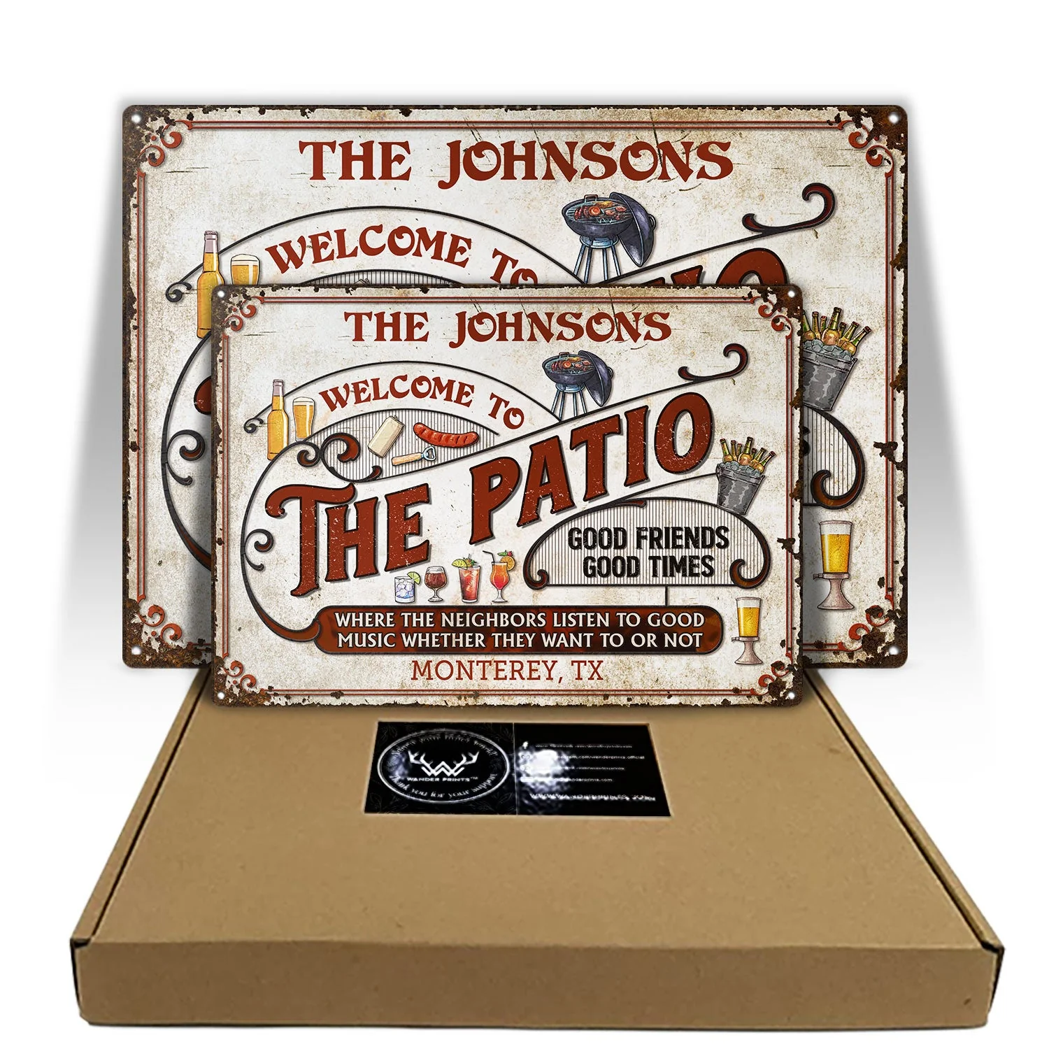 Personalized Patio Grilling Red Listen To The Good Music Customized Classic Metal Signs - Image 5
