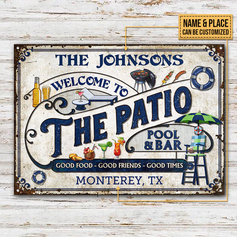 Personalized Patio Pool Good Friends Good Times Custom Classic Metal Signs - Image 3
