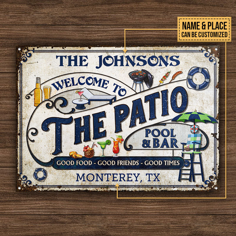 Personalized Patio Pool Good Friends Good Times Custom Classic Metal Signs - Image 4
