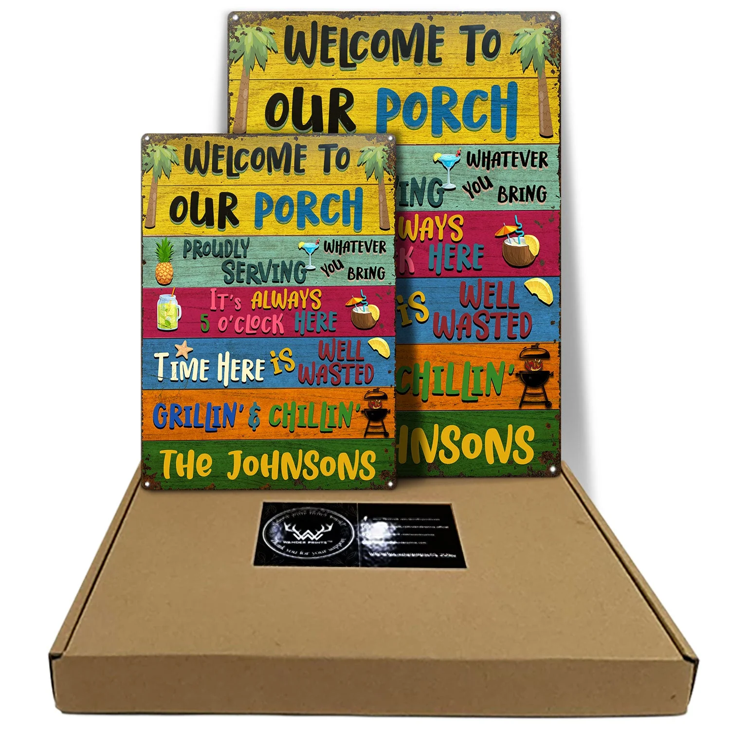 Welcome Grilling Chilling - Home Decor For Patio, Pool, Hot Tub, Deck, Shaverbahn, Bar - Personalized Custom Classic Metal Signs - Image 5