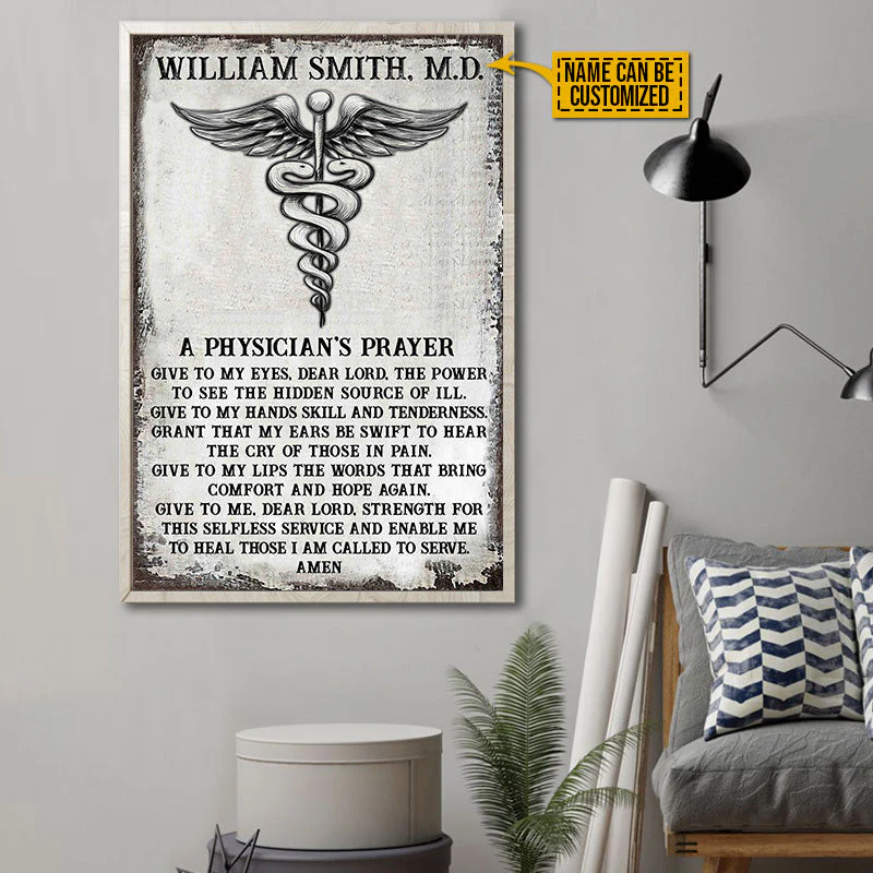 Personalized Physician Prayer Customized Poster - Image 2