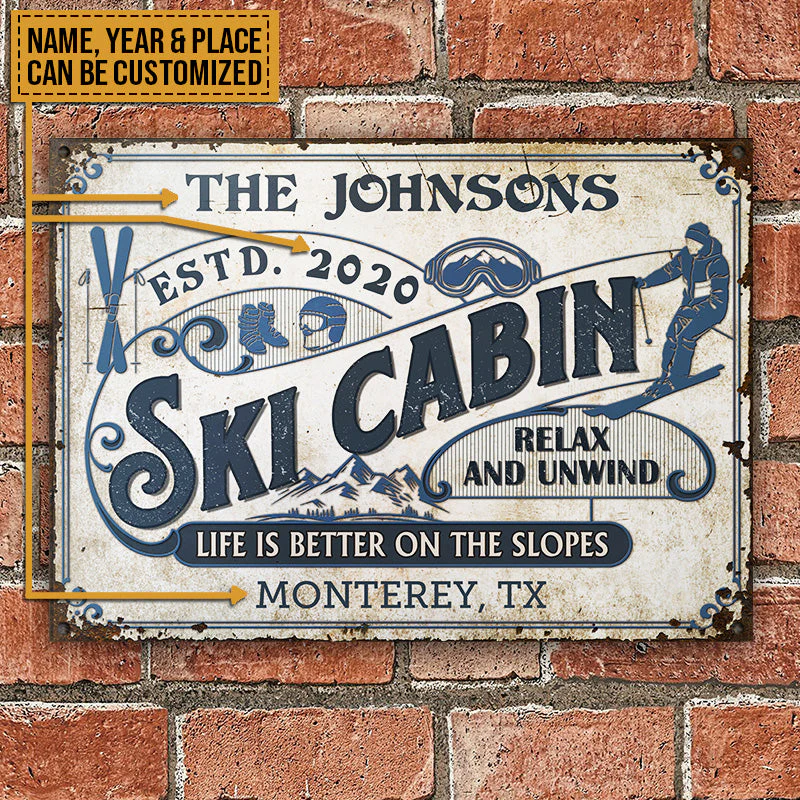 Personalized Skiing Life Is Better On The Slopes Custom Classic Metal Signs - Image 2