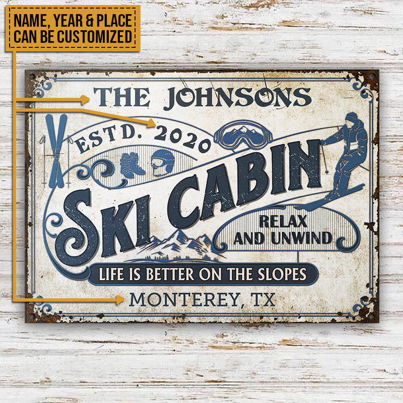 Personalized Skiing Life Is Better On The Slopes Custom Classic Metal Signs - Image 3