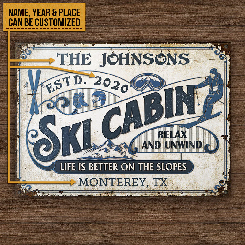 Personalized Skiing Life Is Better On The Slopes Custom Classic Metal Signs - Image 4