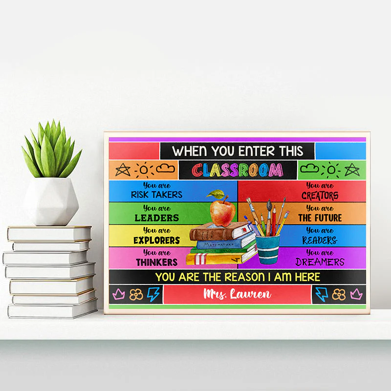 Personalized Teacher You Are The Reason Custom Poster, Classroom Decor - Image 3