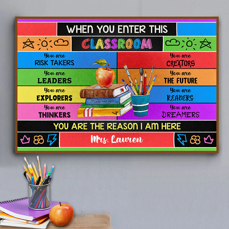 Personalized Teacher You Are The Reason Custom Poster, Classroom Decor - Image 4