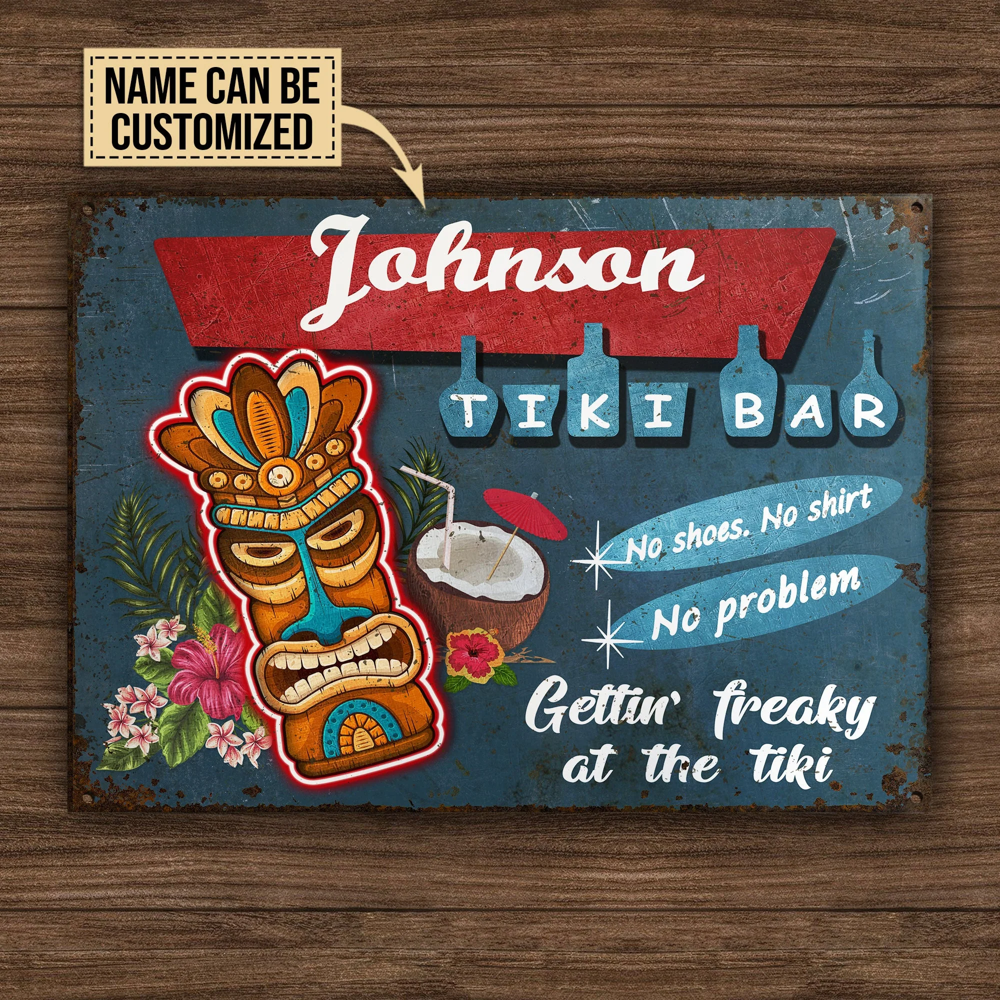 Personalized Tiki Bar No Problem Customized Classic Metal Signs - Image 4