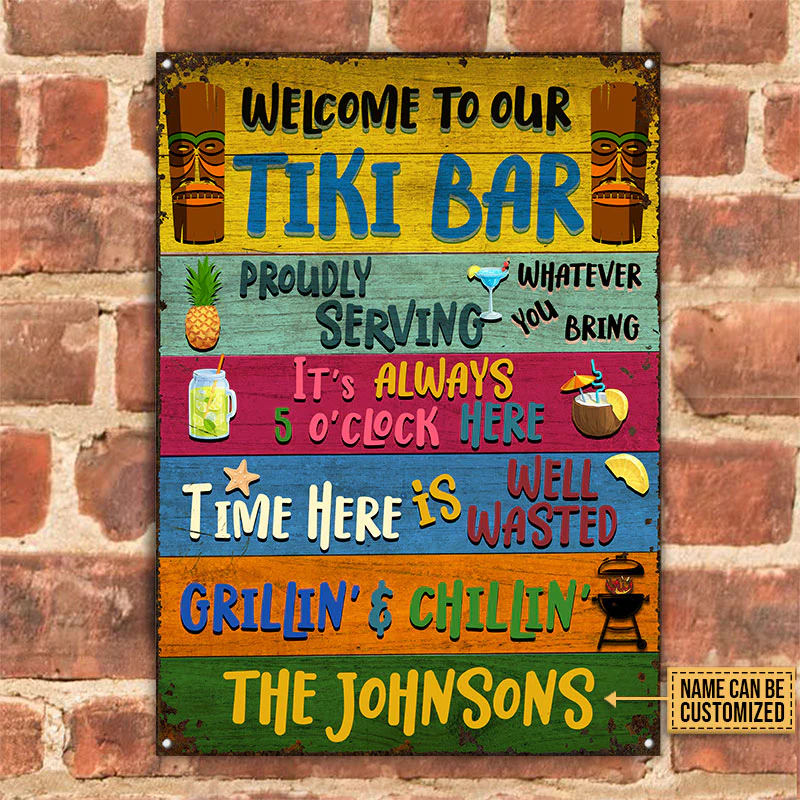 Personalized Tiki Bar Welcome To Our Custom Classic Metal Signs - Image 2